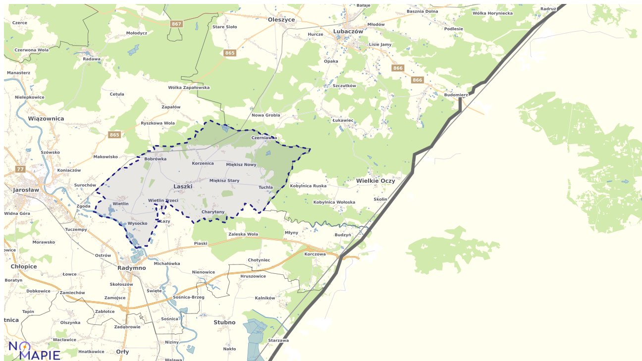 Mapa uzbrojenia terenu Laszek