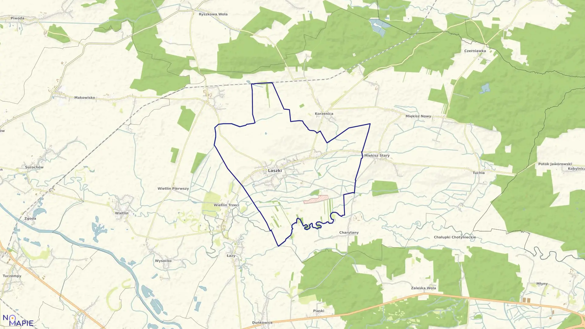 Mapa obrębu LASZKI w gminie Laszki